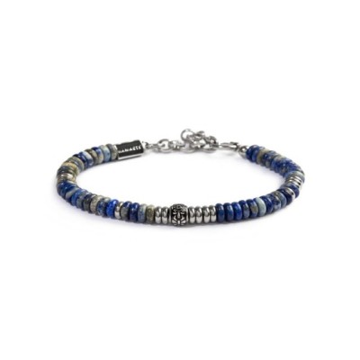 Bracciale catena dischetti in pietra e acciaio - 13BR134-B [24e90460]