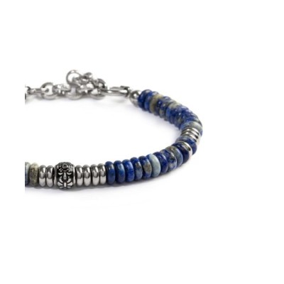 Bracciale catena dischetti in pietra e acciaio - 13BR134-B [4f82c177]