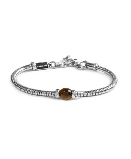 Bracciale catena snake con sfera centrale marrone Occhio di Tigre13BR137-M [1e62ddb0]