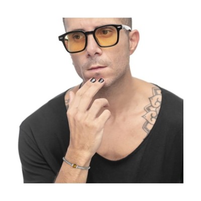 Bracciale catena snake con sfera centrale marrone Occhio di Tigre13BR137-M [70595fb9]