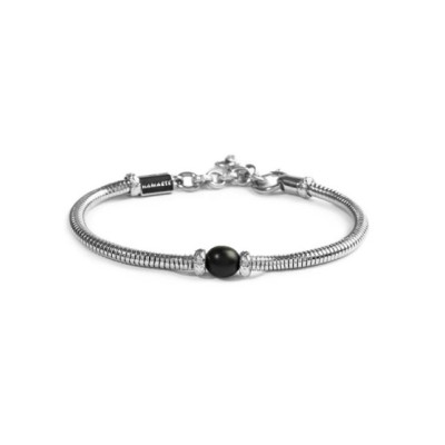 Bracciale catena snake con sfera centrale Nero Onice 13BR137-N [9797b4b2]