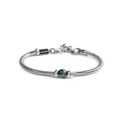 Bracciale catena snake con sfera centrale Verde Malachite 13BR137-V [df3bfba1]