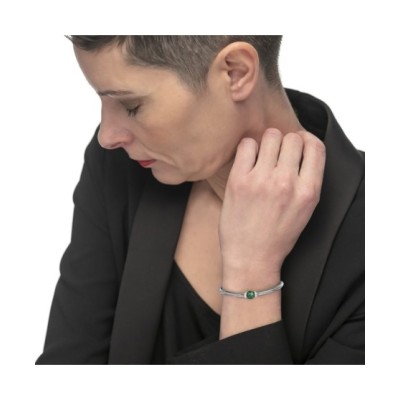 Bracciale catena snake con sfera centrale Verde Malachite 13BR137-V [b10079a8]