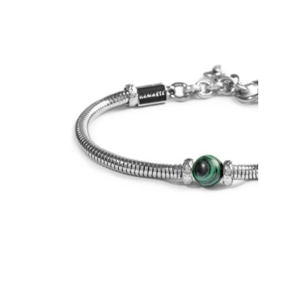 Bracciale catena snake con sfera centrale Verde Malachite 13BR137-V [b4503eb6]