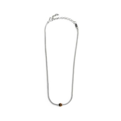 Collana catena snake con sfera centrale marrone Occhio di Tigre 13CO0153-M [0f31874e]