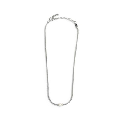 Collana catena snake con sfera centrale Perla Bianca rivestita 13CO0153-W [49c4795e]