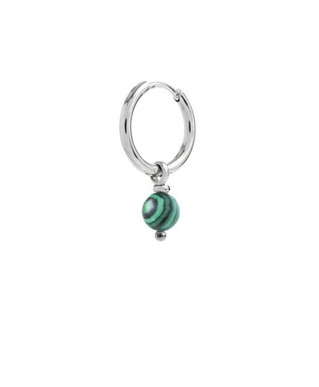 Orecchino a cerchio con sfera pendente verde malachite 13OR020-V [b05364b7]