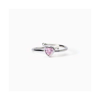 Anello in argento da bambina con zircone rosa a cuore 523412 [b544a96e]
