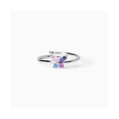 Anello in argento da bambina con farfalla in tormalina e zirconi 523413 [32e8716f]