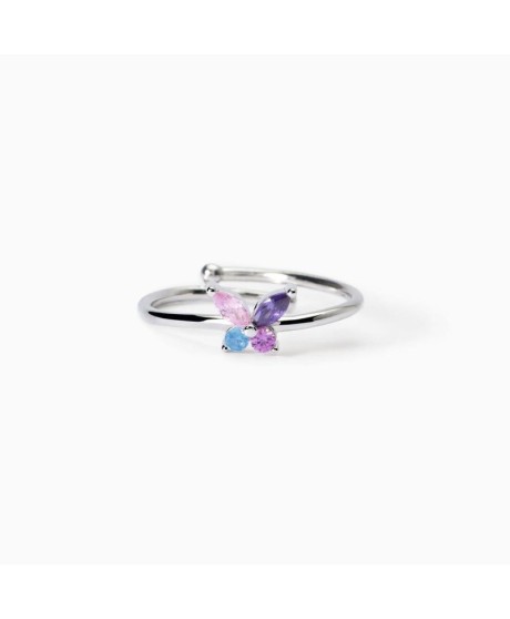 Anello in argento da bambina con farfalla in tormalina e zirconi 523413 [32e8716f]