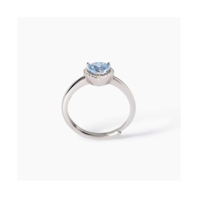 Anello da donna in argento con acquamarina sintetica taglio cuore e zirconi [34ede90e]