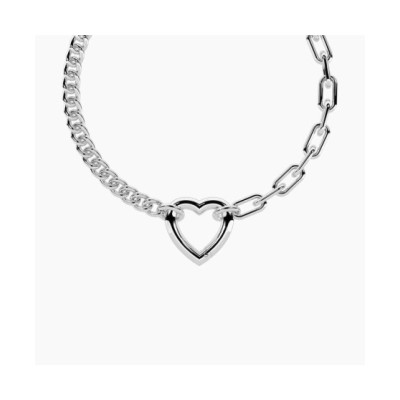 Bracciale componibile con catena groumette e a maglie allungate in acciaio 732409 [20a8d654]