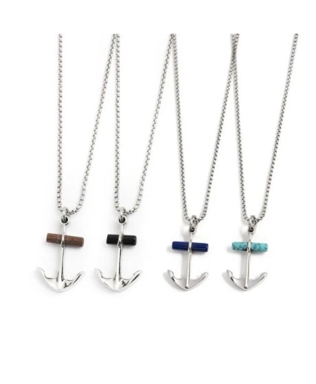 Collana ancora con elemento pietra marrone - 4CN1626M [002ff9ec]