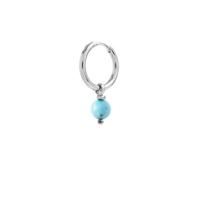 Orecchino a cerchio con sfera pendente azzurro turchese 13OR020-T [be0ad5b4]
