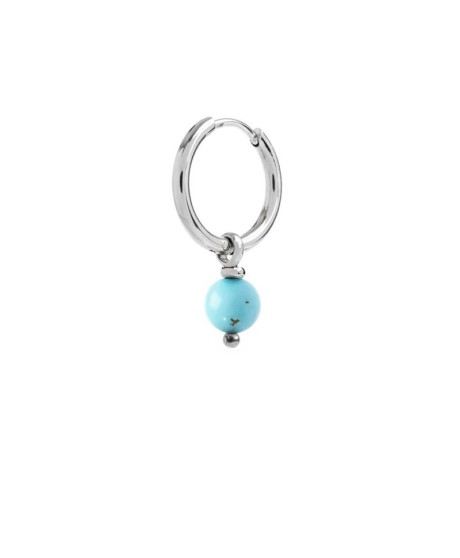 Orecchino a cerchio con sfera pendente azzurro turchese 13OR020-T [be0ad5b4]