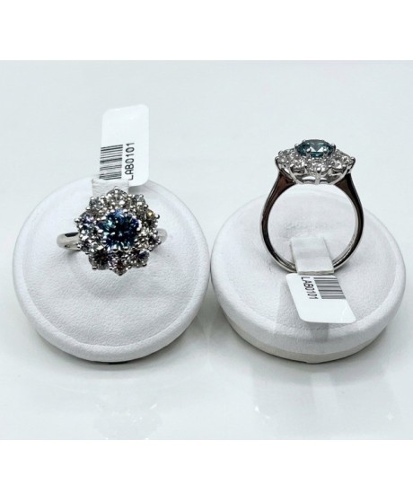 Anello a fiore in oro bianco 18KT e Diamanti Lab Grown [45bbe606]