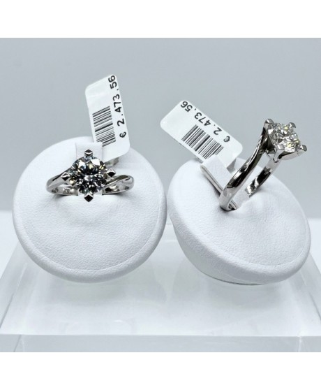Anello Solitario ct 2.02 oro bianco 18KT e Diamante Lab Grown [81ff0f8a]