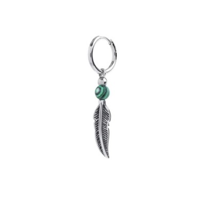 Orecchino a cerchio Unisex con sfera e piuma pendente 13OR025 [317f9960]