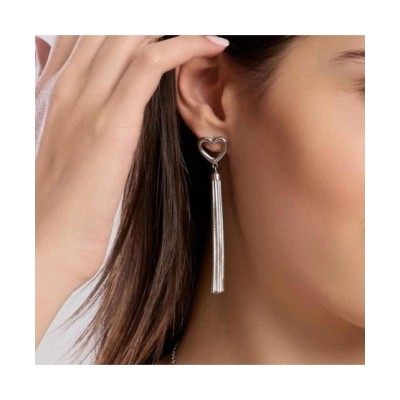Orecchini cuore con catene [d23f93b3]