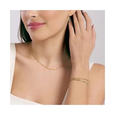 Orecchini dorati con cristalli e croci [dc6622b0]