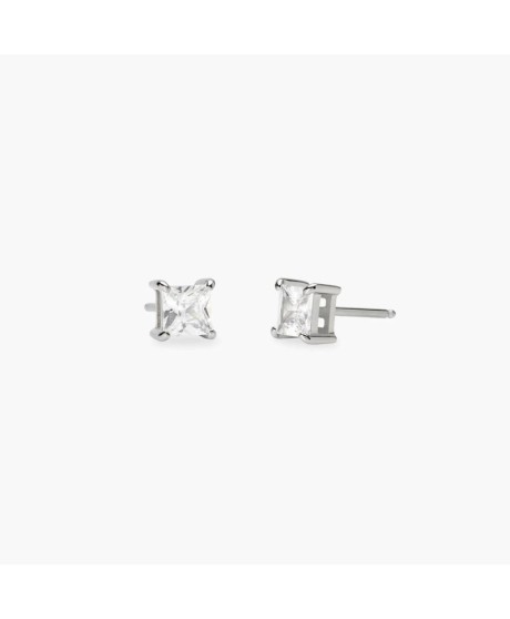 Orecchini punto luce Unisex in acciaio e zirconi bianchi [52cfee3c]