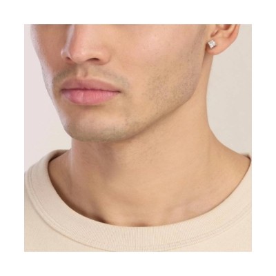 Orecchini punto luce Unisex in acciaio e zirconi bianchi [3cf46c35]