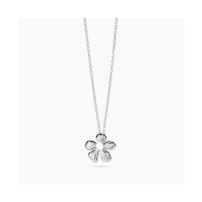 Girocollo con fiore in acciaio martellato [5c5f279f]