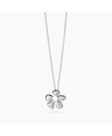 Girocollo con fiore in acciaio martellato [5c5f279f]