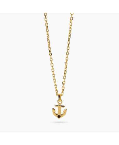 Collana Uomo in acciaio dorato con ciondolo ancora [6925673e]
