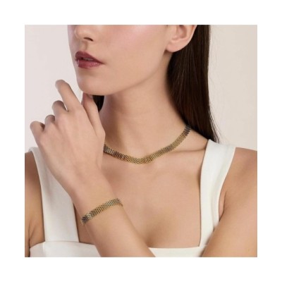Bracciale Donna regolabile dorato con catena mesh [4f9ec32a]