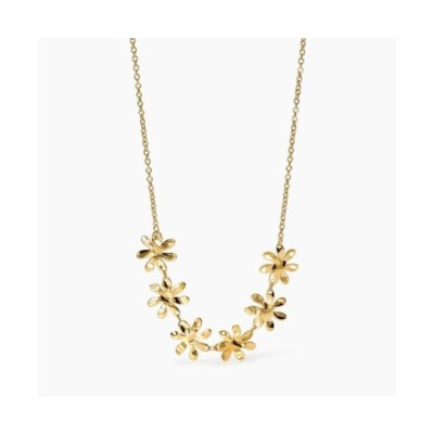 Girocollo dorato con fiori effetto martellato [2f81a3cf]