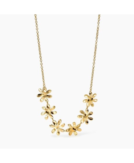 Girocollo dorato con fiori effetto martellato [2f81a3cf]