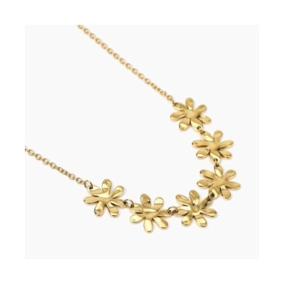 Girocollo dorato con fiori effetto martellato [f6a7e0c2]