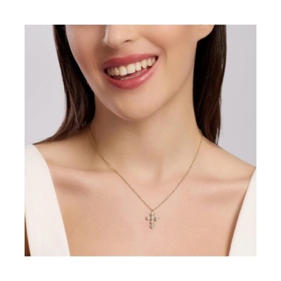 Girocollo dorato con croce in cristalli [a3b1cad8]