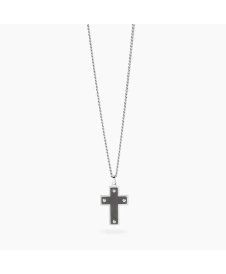Collana da uomo con croce nera [2494e7b0]
