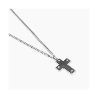 Collana da uomo con croce nera [fdb2a4bd]
