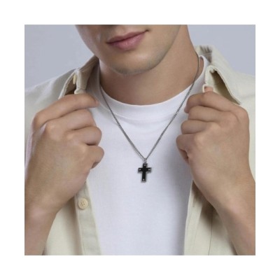 Collana da uomo con croce nera [4aaf65b9]