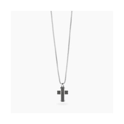 Collana da uomo con croce nera [ad618eb2]