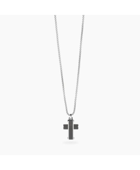 Collana da uomo con croce nera [ad618eb2]
