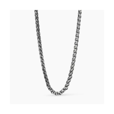 Collana Uomo con catena spiga in acciaio e gunmetal [5940ed52]