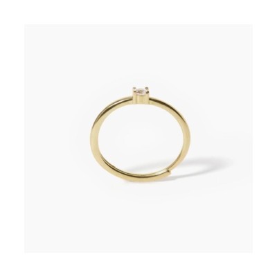 Anello solitario in argento placcato oro con zircone [3eedcd69]