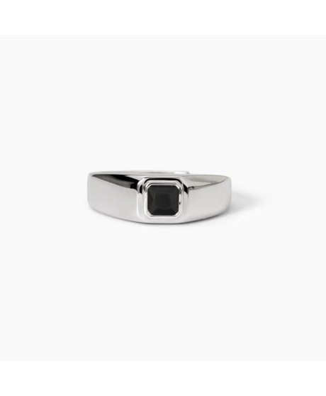 Anello in argento con zircone nero [3f3d05ef]