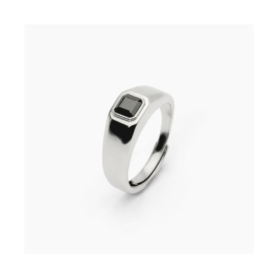Anello in argento con zircone nero [510687e6]