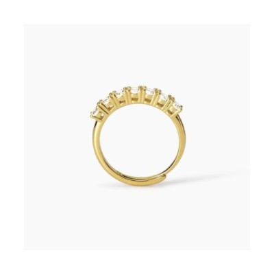 Anello veretta in argento dorato con zirconi [5f136b12]
