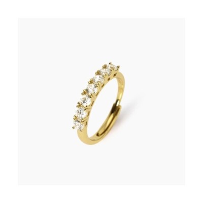 Anello veretta in argento dorato con zirconi [f3bb3239]