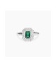 Anello VITTORIA in argento con smeraldo sintetico taglio baguette e zirconi [36292a95]