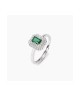 Anello VITTORIA in argento con smeraldo sintetico taglio baguette e zirconi [5812a89c]