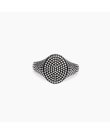 Anello chevalier ovale con borchie da uomo [3e2865f7]