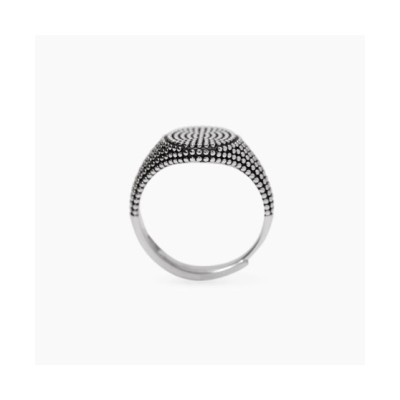 Anello chevalier ovale con borchie da uomo [e70e26fa]