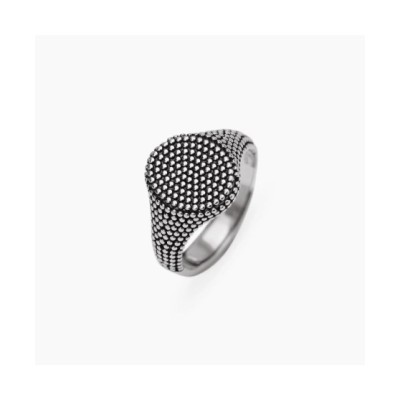 Anello chevalier ovale con borchie da uomo [5013e7fe]